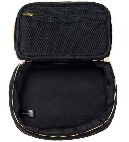 Fan Palm Toiletry Bag - Large - Quilted Velvet - Black Velvet