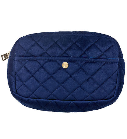 Fan Palm Toiletry Bag - Medium+ - Quilted Velvet - Midnight Blue