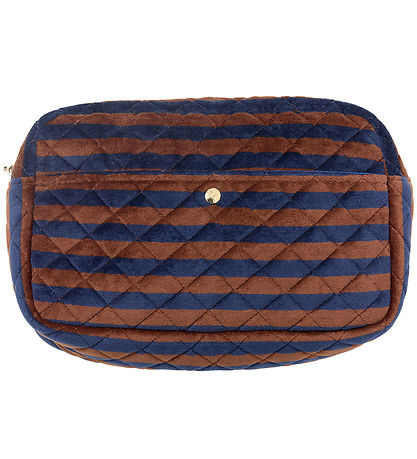 Fan Palm Toiletry Bag - Large - Blues & Stripes