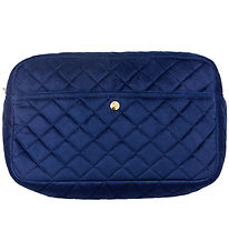 Fan Palm Toiletry Bag - Large - Quilted Velvet - Midnight Blue Fan Palm Toiletry Bag - Large - Quilted Velvet - Midnight Blue