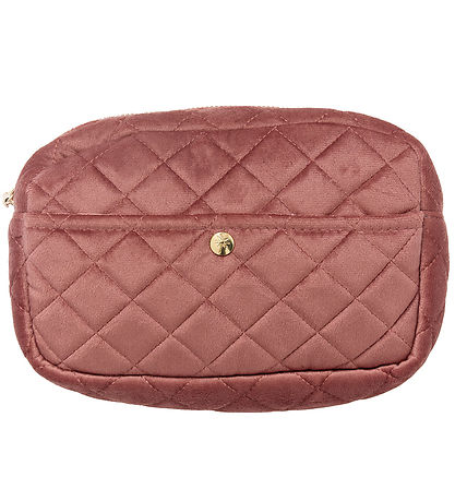 Fan Palm Toiletry Bag - Medium+ - Quilted Velvet - Vintage Rose