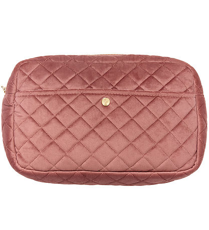 Fan Palm Toiletry Bag - Large - Quilted Velvet - Vintage Rose