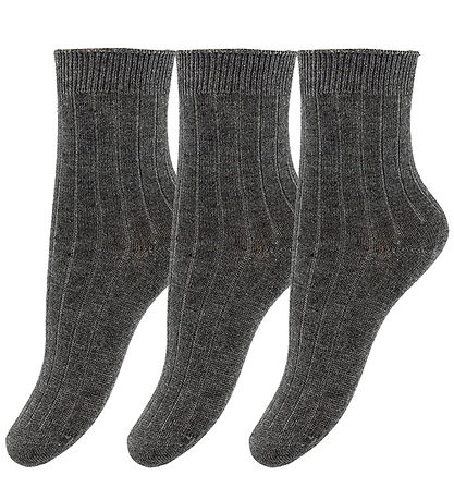 Minipop Socks - Bamboo - 3-Pack - Dark Grey Melange Minipop Socks - Bamboo - 3-Pack - Dark Grey Melange