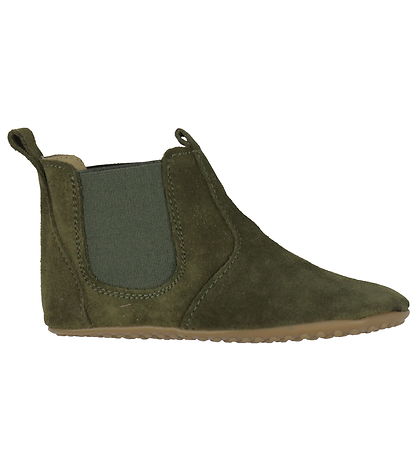 Pom Pom Soft Sole Leather Shoes - Chelsea - Kakhi