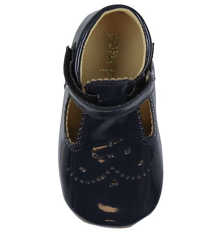Chaussons Ballerines Pom Pom - Barre en T - Marine Brevet