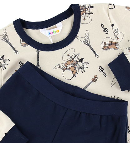 Joha Pyjama Set - Beige/Navy blue