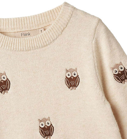 Fliink Blouse - Alone Owl - Sandshell Fliink Blouse - Alone Owl - Sandshell