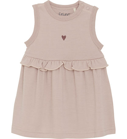 CeLaVi Dress - Wool/Viscose - Starling w. Heart