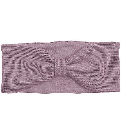Racing Kids Headband - Wool/Cotton - Elderberry w. Bow