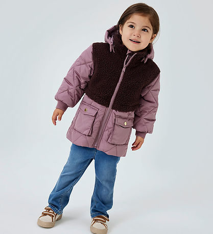 Name It Puffer Jacket w. Teddy Fleece - NmfMika - Grape Shake Name It Puffer Jacket w. Teddy Fleece - NmfMika - Grape Shake