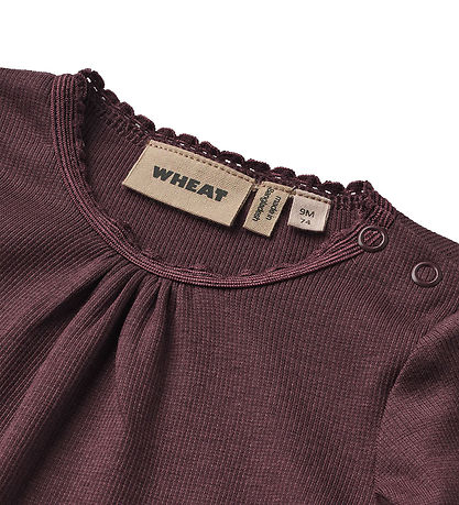 Wheat Bodysuit L/æ - Rib - Lotta - Eggplant Wheat Bodysuit L/æ - Rib - Lotta - Eggplant