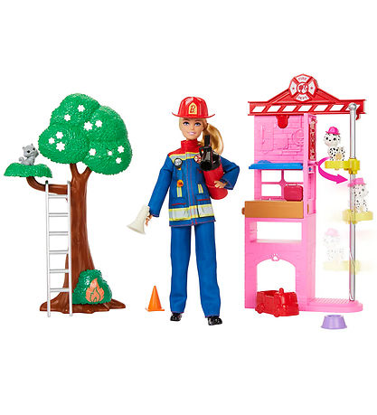 Barbie Dúkka - 30 cm - Career Fire Fighter Playset