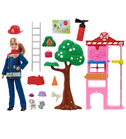 Barbie Dúkka - 30 cm - Career Fire Fighter Playset