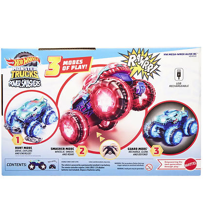 Hot Wheels Remote controlled Car w. Light/Sound - Monster Trucks