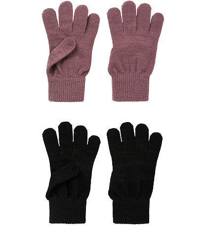 Name It Gloves - NkfMagic Glitter - 2-Pack - Black/Grape Shake