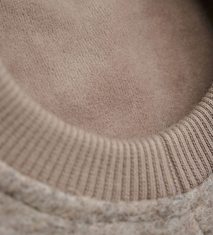 Huttelihut Balaclava - Wool - 2-layer - Camel Melange w. Pom-Pom