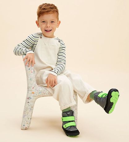 Bottes d'Hiver Affenzahn - Tex - Confortable - Gris/Vert Fluo
