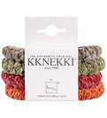 Kknekki Elastic Hair Bands - 4-Pack - Velvet - Green/Orange/Brow