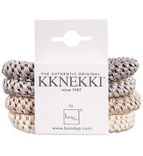 Kknekki Elastic Hair Bands - 4-Pack - Beige/Gray