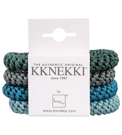 Kknekki Hårstrikker - 4-pack - Blå/Grønn