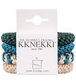 Kknekki Hárteygjur - 4 Pakki - Drapplitað/Blár/Grænt/Glimmer