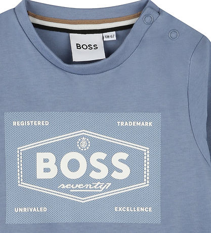 BOSS Blouse - Light blue w. White