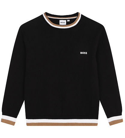 BOSS Blouse - Knitted - Black w. Brown/White
