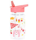 A Little Lovely Company Water Bottle w. Straws - 450 mL - Fun
