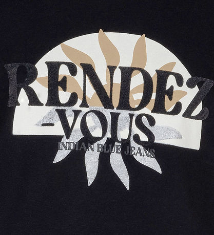 Indian Blue Jeans T-Shirt - Rendez Vous - Schwarz
