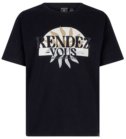 Indian Blue Jeans T-Shirt - Rendez Vous - Schwarz