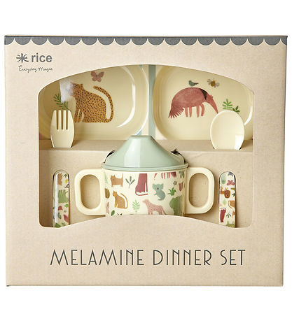Set de Vaisselle Rice - Mélamine - 4 pces - Sweet Jungle Imprimé Set de Vaisselle Rice - Mélamine - 4 pces - Sweet Jungle Imprimé