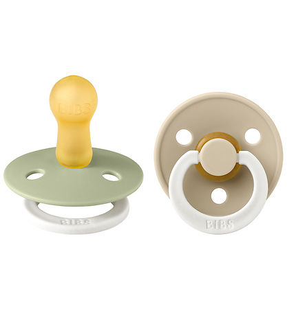 BIBS Colour Glowing Pacifiers - Size 1 - 2-Pack - Round - Sage G BIBS Colour Glowing Pacifiers - Size 1 - 2-Pack - Round - Sage G