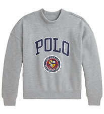 Polo Ralph Lauren Sweatshirt - Grey Melange w. Print Polo Ralph Lauren Sweatshirt - Grey Melange w. Print