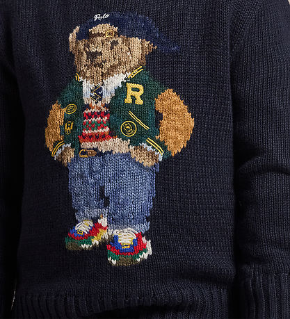 Polo Ralph Lauren Blouse - Knitted - Navy w. Soft Toy Polo Ralph Lauren Blouse - Knitted - Navy w. Soft Toy