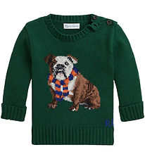 Polo Ralph Lauren Blouse - Knitted - Green w. Dog Polo Ralph Lauren Blouse - Knitted - Green w. Dog