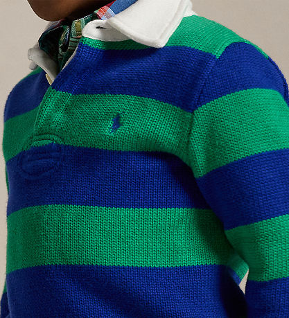 Polo Ralph Lauren Blouse - Knitted - Green/Blue Striped