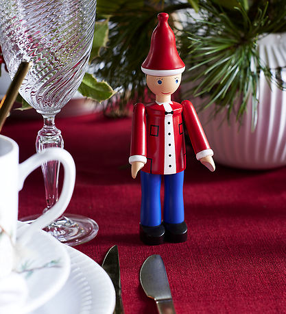 Kay Bojesen wooden figure - Christmas Ole 17.5 cm - Red/Blue/Whi