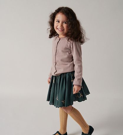 MarMar Skirt - Seline Scallop - Deep Forest Hearts