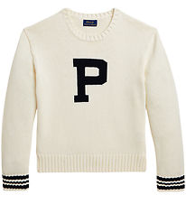 Polo Ralph Lauren Blouse - Knitted - White w. Black Polo Ralph Lauren Blouse - Knitted - White w. Black