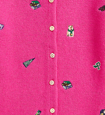 Polo Ralph Lauren Cardigan - Wool - College Pink w. Embroideries