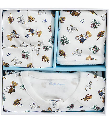 Polo Ralph Lauren Gift Set - 3 Parts - White/Brown w. Soft Toys