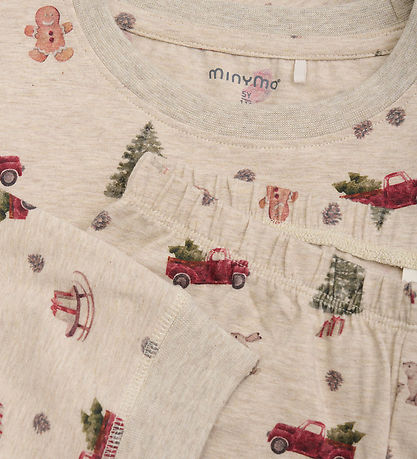 Minymo Pyjama Set - Brown Melange Minymo Pyjama Set - Brown Melange