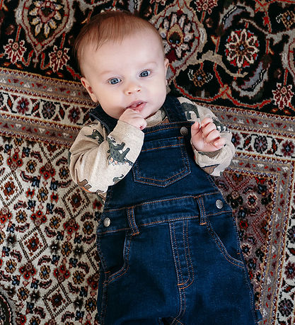 Hust and Claire Bodysuit L/æ - Buster - Beige Melange w. Dinosau Hust and Claire Bodysuit L/æ - Buster - Beige Melange w. Dinosau