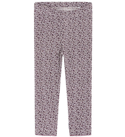 Hust and Claire Leggings - Wafel - Lamia - Grijs Lila m. Bloem