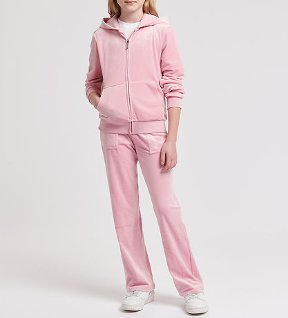 Juicy Couture Velvet Trousers - Tonal Wide - Pink Nectar