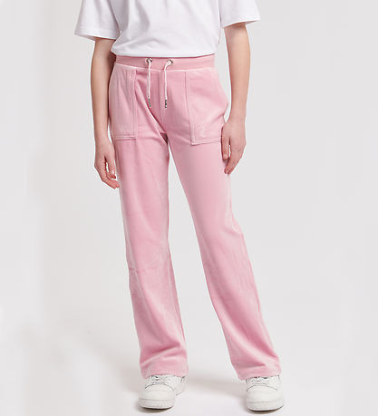 Juicy Couture Velvet Trousers - Tonal Wide - Pink Nectar