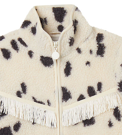 Stella McCartney Kids Fleece Jacket- White/Coal grey Stella McCartney Kids Fleece Jacket- White/Coal grey