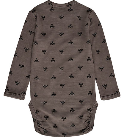 Hummel Bodysuit L/Æ - Wool - HmlBambo - Major Brown