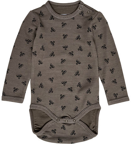 Hummel Bodysuit L/Æ - Wool - HmlBambo - Major Brown