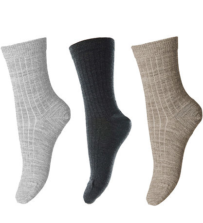 MP Socken - 3er-Pack - Rib - Wolle - Dark Grey Melange